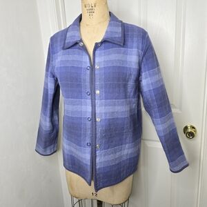 Blue Plaid‎ flannel lined snap front  Women's Jacket D & Co.  M